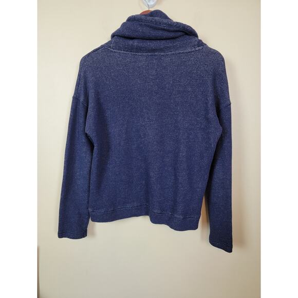 Ralph Lauren Jeans Women's Funnel Cowl Neck Sweatshirt Blue Medium Long Sleeve - Picture 2 of 4